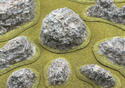 handcrafted tabletop terrain rocks
