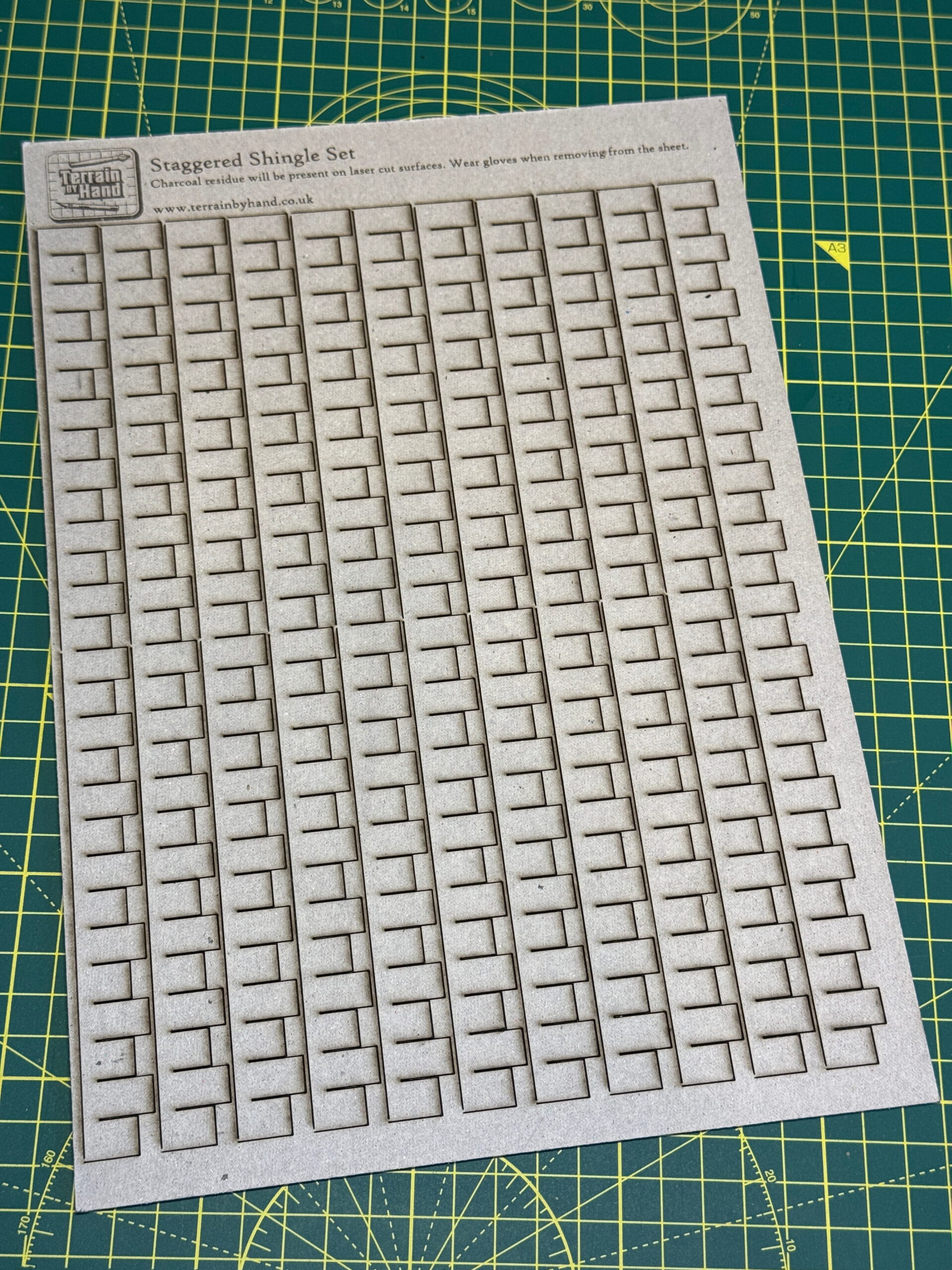 Staggered Roof Shingles Laser Cut