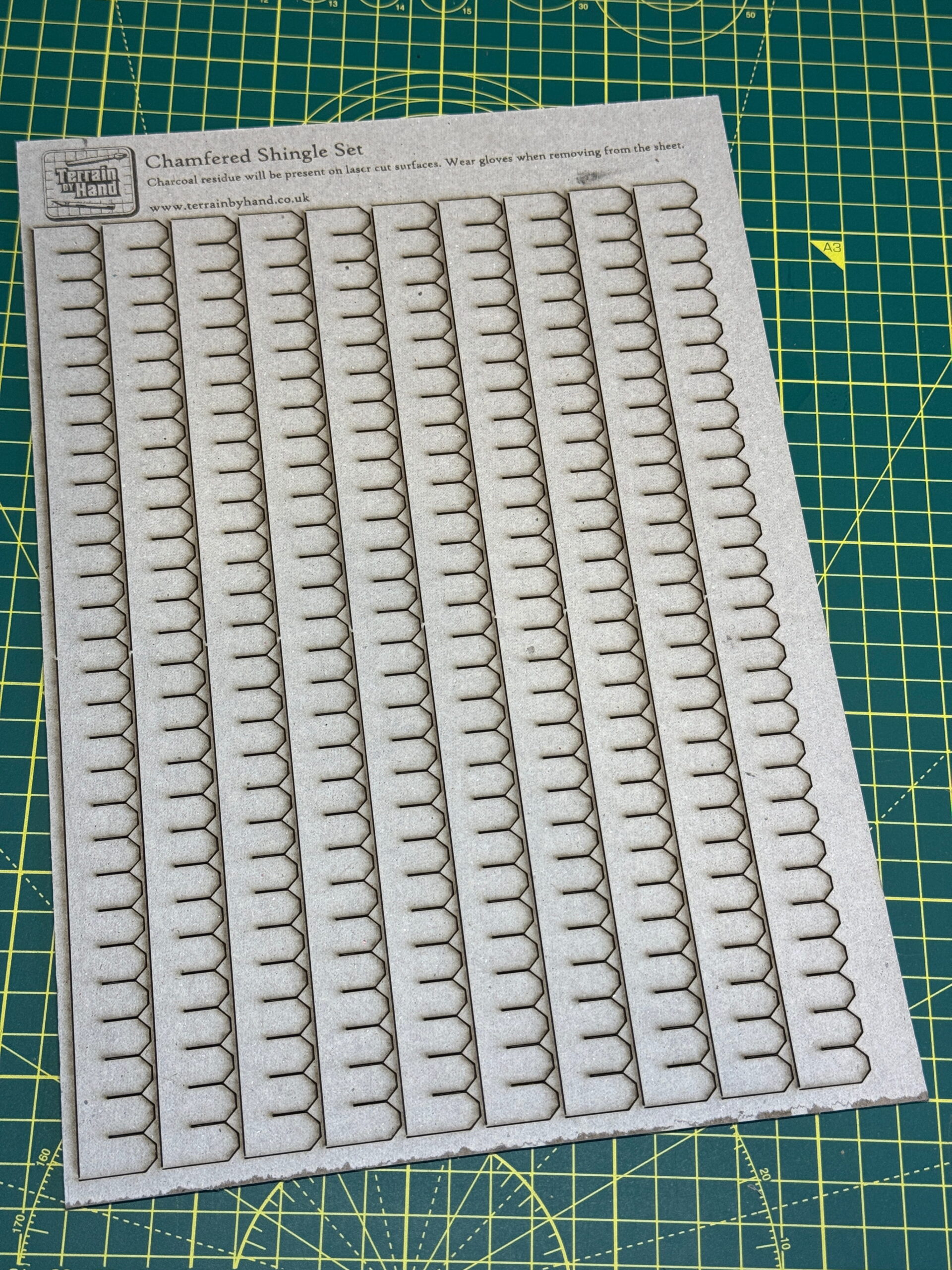 Chamfered Roof Shingles Laser Cut